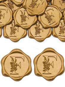30/50 Pcs Letter Wax Seal Stickers, Gold Initial Alphabet Adhesive Wax Seal Stickers, Envelope Seal Stickers Envelope Seals Self Adhesive Gold Stickers For Thanksgiving Card/Gift Wrap/Wedding Engagement Party Invitation Wedding Party Birthday Christmas