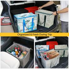 Bolsa de supermercado reutilizable y grande con diseño floral, aislada - Bolsa aislada, recipiente aislado, puede mantener los alimentos calientes/frescos durante mucho tiempo, cierre superior duradero con cremallera, interior espacioso con bolsillo de almacenamiento, perfecto para catering, entrega de pizza, barbacoa y picnics al aire libre, bolsa escolar para regreso a clases, bolsa de almuerzo para mujeres, bolsa refrigeradora, accesorios de picnic