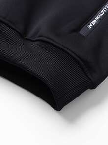 New Autumn/Winter Sherpa Thermal Lined Hooded Cardigan Jacket - Black - View 9