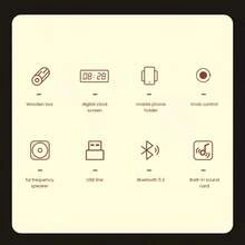 PHILIPS 飞利浦蓝牙音箱、电脑音箱、家用台式电脑、笔记本电脑音箱、低音炮、木质时钟音箱