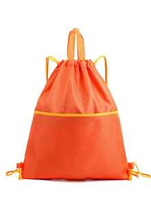 1pc Portable Drawstring Backpack, Waterproof Drawstring Pocket Backpack, Unisex Sports Gym Bag, Large Capacity Travel Backpack, Lightweight Foldable Casual Daypack, Suitable For Teens, Women, College Students, Boys, Men, Teachers, Perfect For Back To School, University, Outdoor Activities, Travel, Hiking, Sports Venues, Beach, Vacation, Etc. - Multicolor - View 7