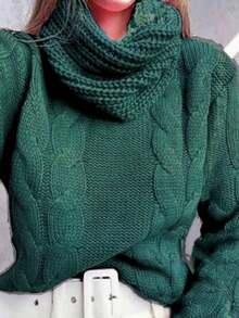 Women Sweaters - 墨綠色 - 查看 1