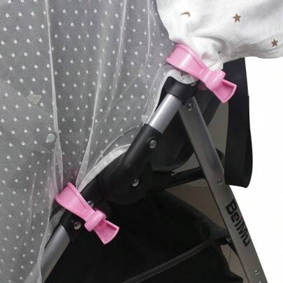 2 paquetes de ganchos durables de pinza de cocodrilo ABS - Accesorios universales portátiles para cochecito para percha de cochecito, ganchos para silla de coche