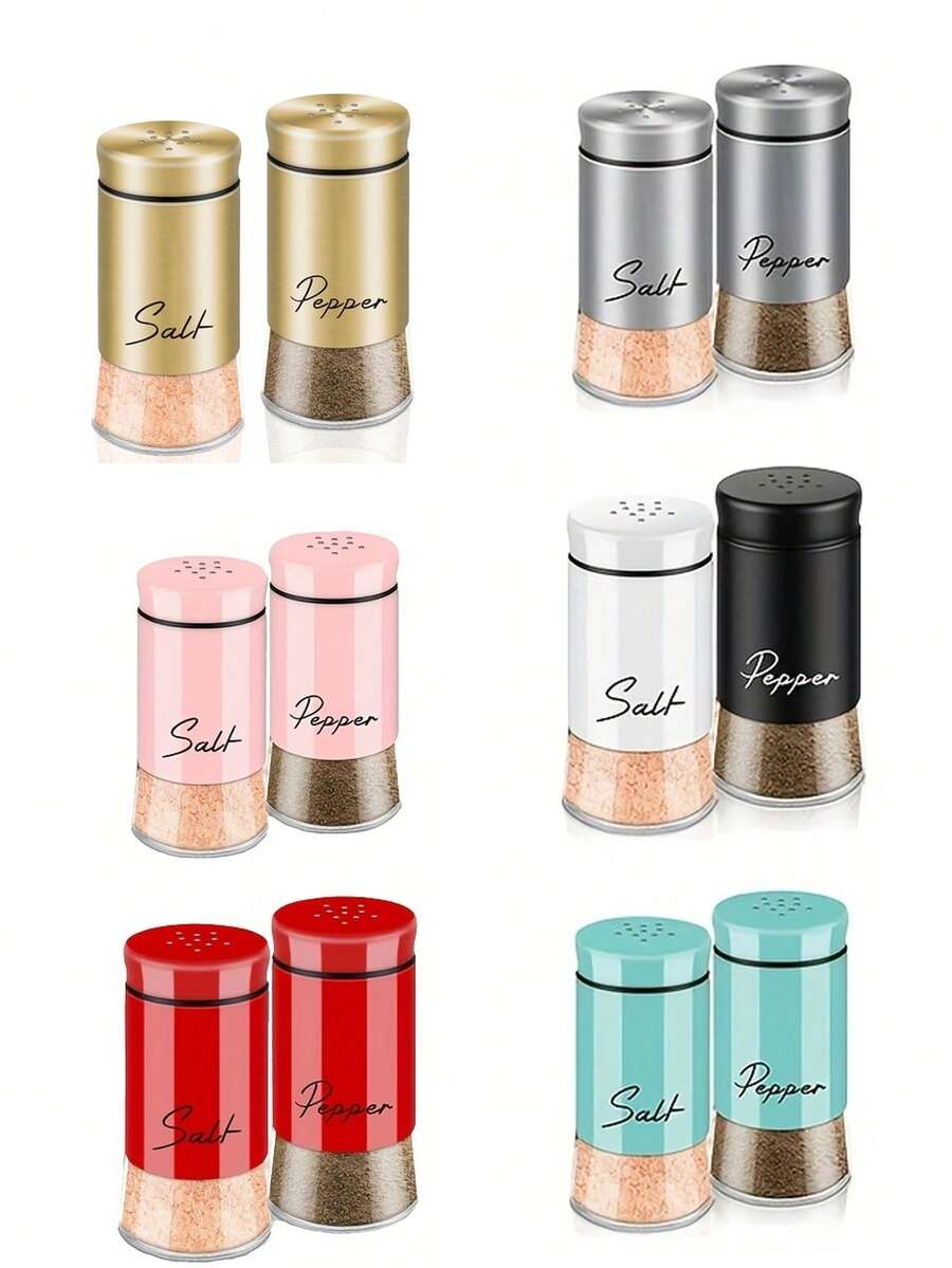 Bộ 2 lọ đựng muối và tiêu, bao gồm lọ đựng muối đáy thủy tinh trong suốt, lọ đựng muối và tiêu bằng kim loại dễ vệ sinh, hộp đựng gia vị, lọ đựng gia vị bằng thủy tinh, hộp đựng lọ gia vị, vật trang trí hoàn hảo cho nhà bếp và bàn ăn, lọ gia vị giúp tăng thêm hương vị cho các bữa ăn tại nhà.