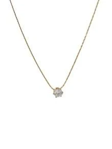 1 peça de colar de aço inoxidável leve com pingente de diamante luxuoso de 6 garras, design vintage europeu e americano, adequado para uso diário feminino, encontros, reuniões, presentes para esposa, mãe ou amigas