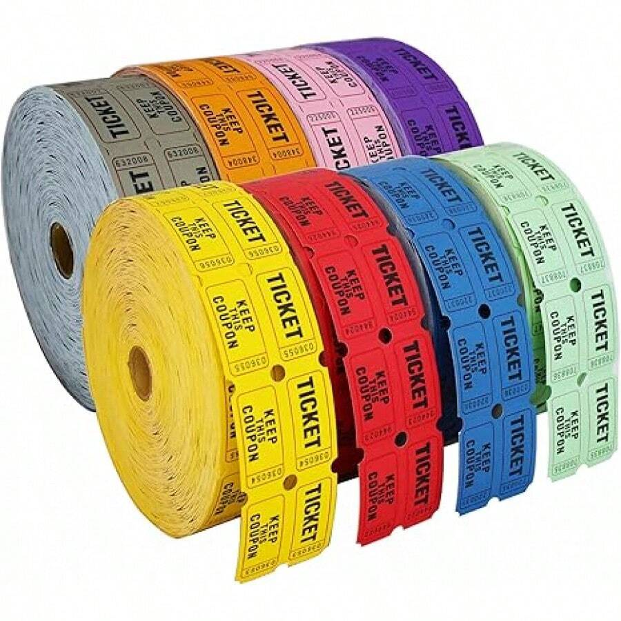 Raffle Tickets Double Roll - Full Set Of 8 Colors, 2000 Tickets/Colors ...