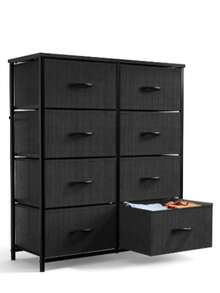 Fabric Storage Dresser With 9 Drawers, Steel Frame And Wooden Top For Bedroom, Closet And Entryway - 黑色 - 查看 10