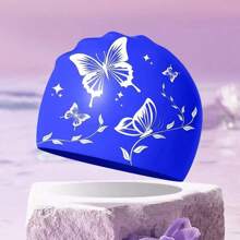 1pc Women Waterproof Non-Slip Large Size Swimming Cap, Suitable For Long Hair Adults, Swimming Equipment