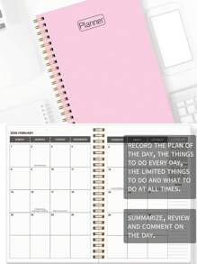 BUBU 1本2025-2027学年月度计划本，包含3张贴纸，A5极简主义两年制学校日历计划本，包含月度布局、笔记栏、美国节假日和迷你日历，适合学生、教师和办公室使用，2025年7月至2027年6月，返校用品