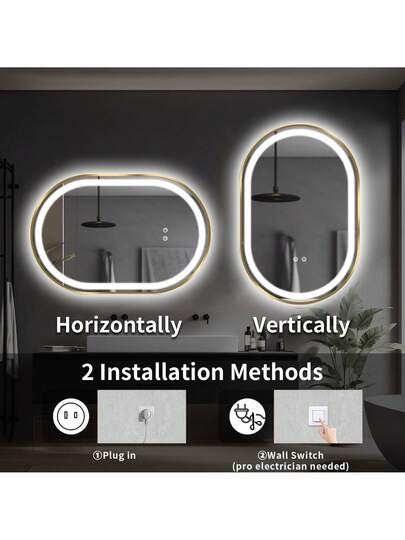 LED Bathroom Mirror, Spiegel Lights, Bathroom, Front Lighted Vanity ,Lighted Anti Fog Dimmable Adjustable Verlichting Makeup view 7