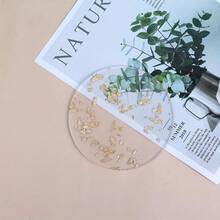 2 件/4 件/6 件/8 件铝箔耐热亚克力杯垫，圆形桌杯垫保护垫 - 不含支架 - 彩色 - 查看 4