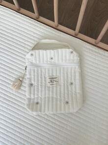 1pc Beige Taupe Tasseled Diaper Bag, Lightweight Stroller Hook On Pouch, Suitable For Daily Use - Multicolor - View 11