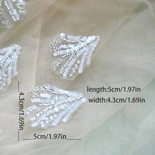 5pcs/Lot Sew On Embroidered Leaf Lace Patches For Clothing Leaves Embroidery Applique Patch For Bags Backpack Jeans - White - View 11