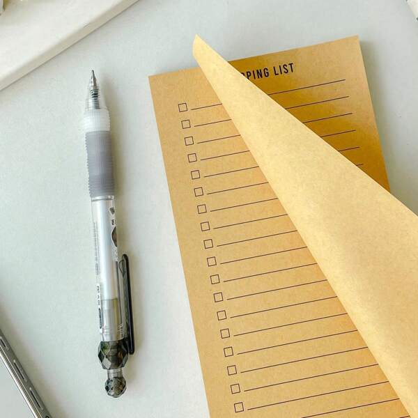 2 Peças Notas Adesivas de Papel Kraft com Linhas Horizontais Destacáveis, Caderno de Anotações Manual, Deixar uma Mensagem, Notas Adesivas, Bloco de Notas