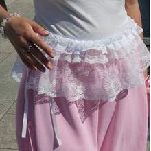 1 件系带荷叶边短款腰部配饰，可搭配牛仔裤、裙子、连帽衫、紧身裤、围裙 - 彩色 - 查看 3