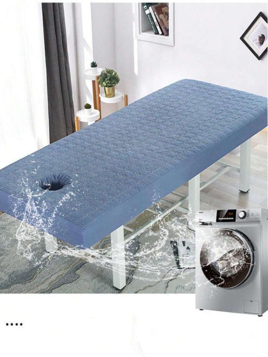 27.56*74.8 Inch Thick Breathable Massage Table Cover, Suitable For Beauty Salons And Massage Beds, Elastic With Ventilation Holes (Available In Pink, Purple, Gray, Blue, White)