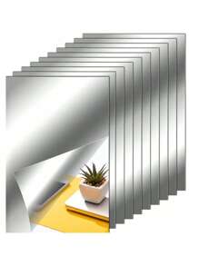 10 Pcs, Acrylic Mirror Stickers, Self-Adhesive Decorative Plastic Mirrors, Suitable For School Education, Home Wall Wardrobe And Storage Cabinet Decoration, Rectangular Mirror Tray, Suitable For Dining Table Center Decoration, Wedding Supplies Mirror Wall Wall Decor Room Decor Wall Mirror Mirror For Room Home Decor Bathroom Decor Living Room Decor