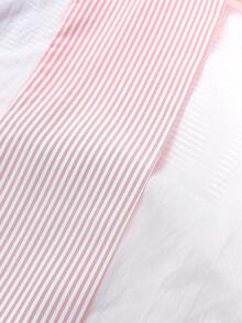 女士休闲百搭二合一系带衬衫 - 粉色 - 查看 6