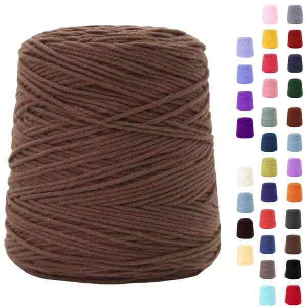 Fio de algodão leitoso 400g com 8 fios, fio 100% acrílico multicolorido, excelente para crochê, artesanato, confecção de tapetes e tricô - conjunto de cores variadas