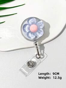Cute And Multi-Colored Flower Pattern Telescopic Clip, Automatic Rebound Clip, Suitable For Students, Doctors, Nurses, Occupations, Work ID Cards, Campus Cards, Name Tags, Certificates, Card Cases, As Gifts For Friends, Colleagues, Couples, And Classmates On Festivals