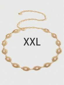 1 件波西米亚风格雕花金属腰带，适合夜间约会、派对、婚礼和节日等休闲场合，可搭配秋季、秋季、万圣节