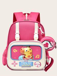 New Cute Cartoon Kids Backpack School Bag Traveling Back To School Backpack Set With Pouch - Multicolor - View 4