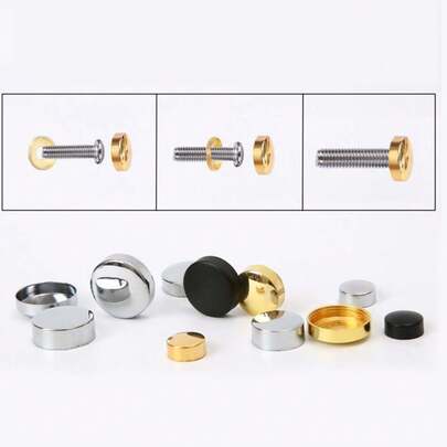 4Pcs Screw Covers, 12/16/20 Diameter Decorative Mirror Screw Cover Nails, Stainless Steel Sign Frame Advertising Nails, Fastener Cover Nails (Excluding Screws)