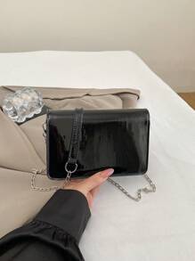 Borsa a tracolla mini con catena, stile minimalista e versatile, da donna