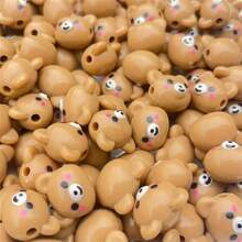10pcs Acrylic Cartoon Fun Blush Bear Decorative Beads For Making Necklaces, Bracelets, Mobile Phone Chains, DIY Accessories, Good Friend Gifts, Family Gifts, Festival Gifts