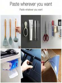 لفة شريط لاصق شفاف ثنائي الجوانب قابل لإعادة الاستخدام قوي ومتعدد الاستخدامات مقاوم للماء - مناسب للمنزل والمطبخ والمكتب والسيارة، شريط لاصق ثنائي الجوانب قوي للغاية، شريط لاصق شفاف مقاوم للماء للمطبخ والحمام والورشة، شريط لاصق ثنائي الجوانب قوي وخالي من الآثار، متعدد الاستخدامات ويمكن قصه