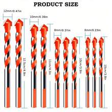 10pcs Ultimate Heavy Duty Drill Bit Set - Hard Alloy Tip 6/8/10/12mm Suitable For Hard Metals, Steel, Ceramic Tiles, Concrete, Glass, Bricks, And Wood