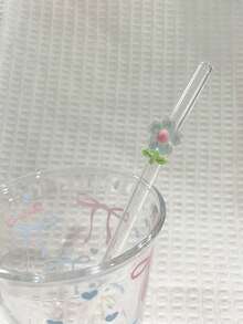 1/2 件花卉装饰耐热玻璃吸管，适合饮用果汁、奶茶、咖啡、冷饮，带有弧形设计和水果装饰、学校用品、礼品、餐厅、露营/旅行/夏季/度假/厨房、学校用品、礼物/情人节。 - 彩色 - 查看 11