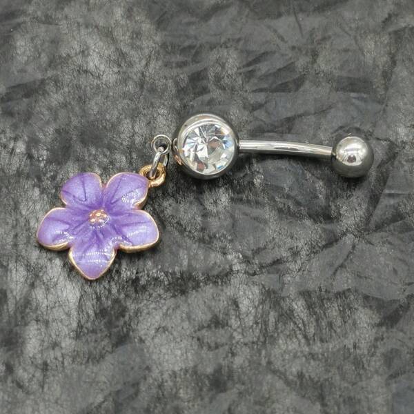 1 pièce Stylé Créatif Anneau de Nombril avec Pendentif Fleurs de Cerisier Bijoux de Corps pour Femmes