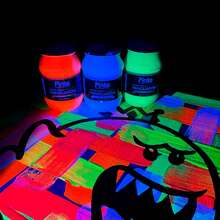 Set De Pinturas Neón Acrílicas Pinto 6 Colores x 100 ml C/U • Colores Fluorescentes Brillantes Para Luz Negra (UV) • Pintura Acrílica Lavable De Secado Rápido • Ideal Para Manualidades, Arte Psicodélico, Pintura Fluorescente, Eventos, Body Paint, Decoración De Fiestas Y Murales • Colores Intensos Que Brillan Bajo Luz Ultravioleta • No Tóxica, Base Agua, Segura Para Uso Escolar Y Artístico • Incluye Tonos Neón Vibrantes: Rosa, Verde, Naranja, Amarillo, Azul Y Púrpura • Excelente Adherencia Sobre Papel, Cartón, Tela, Madera, Espuma, Plástico Y Más • Ideal Para Artistas, Estudiantes, Pintores Urbanos Y Proyectos Creativos • Alta Cobertura Y Pigmentación Profesional • Producto Nacional De Calidad Pinto • Perfecta Para Arte Nocturno, Escenografía, Eventos Glow Y Decoraciones UV • Frascos Reutilizables Y Fáciles De Usar - Multicolor - Ver 4