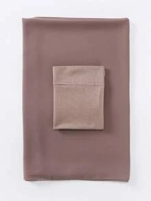 2 件/套女款純色珍珠雪紡蓋頭頭巾 + 吸汗襯帽 - 黑色 - 查看 6