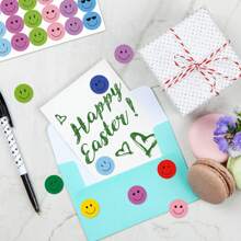 6000 张/包 10 种颜色的笑脸贴纸，适用于家庭/学校、学校用品或家庭教育奖励、课堂教师奖励贴纸或学生 DIY - 彩色 - 查看 11