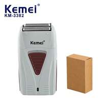 Kemei 1个KM-3382热销电动剃须刀，男士往复式剃须刀，USB充电双头剃须刀，胡须修剪器 - 灰色 - 查看 10