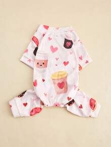 宠物服装四腿连体衣、狗/猫舒适四腿裤、休闲家居睡衣、印花保暖柔软宠物连体衣、季节性保暖宠物服装 - 彩色 - 查看 5