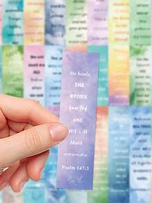 30 件圣经诗句书签阅读爱好者礼物日记本剪贴簿书籍装饰性可重复使用卡片书签，学校用品，返校 - 彩色 - 查看 8