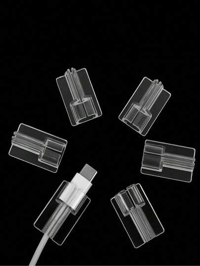 5pcs Transparent Square Design Protective Cover For IPhone Charger Small Head, Apple Data Cable Small Head Protection To Prevent Breakage