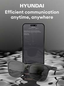 HYUNDAI HY-C8 AI Smart Glasses Bluetooth Earphones, Smart Translator, Cross-Language Communication Voice Assistant, Real-Time Translation, Meeting Records, Superb Battery Life, Low Latency Music & Calls, Wireless Glasses Earbuds For Business & Travel