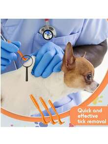 3PCS Pet Flea Removal Tool Set, Pet Tick Extractor, Tick Hook, Flea Catcher, Flea Comb, Insecticide, Tick Clip, Hook - Multicolor - View 3
