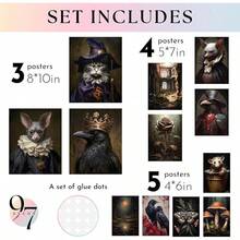 Dark Academia Wall Art Prints - Gothic Bedroom Decor, Vintage Goth Posters For Room Aesthetic, Halloween Witchy Prints Moody Goth Room Decor Emo Home Decorations (Unframed)Halloween - 皇家奇想 - 查看 6