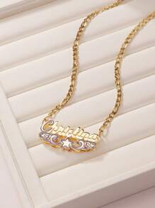 1 pièce Collier pendentif avec motif personnalisé de nom anglais, plusieurs styles disponibles, convient pour diverses occasions et pour un usage quotidien, cadeau parfait pour les festivals, bijou haut de gamme et raffiné