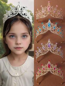 1 قطعة شريط رأس مرصع بالراين على شكل أميرة، مناسب للحفلات الرسمية والمناسبات المدرسية والرقص والأعياد والاستخدام اليومي، إكسسوار شعر أنيق وفاخر