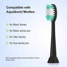 New Product Launch Replacement Toothbrush Heads Compatible With AquaSonic Black Series 10 Pack For Vibe Series Black Series Pro And For Duo Series Pro Electric Toothbrush - Black - View 2