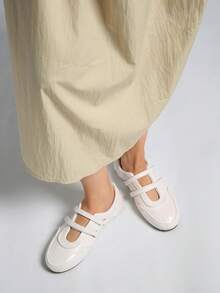 2025春季新款复古红色百搭玛丽珍鞋，女士休闲圆头平底鞋【尺码偏小，请参考尺码表】，芭蕾平底鞋