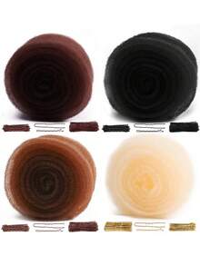 我们的海绵、发夹、发髻工具、发髻插入泡沫发棒、棕色发夹和发髻填充物专为造型师和表演者设计，易于修剪和造型，适合任何发型。这些发髻工具能够持久定型，无论是婚礼、舞蹈还是舞台表演。