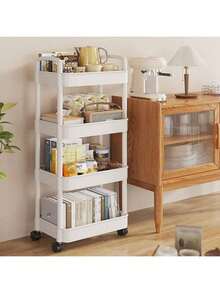 1pc Rolling Utility Cart With Handle, Multi-Functional Rolling Cart With Wheels For Office, Home, Kitchen, Garden, 3/4/5 Tier Rolling Cart - Multicolor - View 15