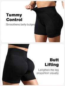 TNTOR Pantalones cortos de running de talla grande para mujer, con cintura alta a prueba de sentadillas, pantalones cortos ocultos con bolsillos, cintura elástica, pantalones cortos de compresión que absorben la humedad para entrenamiento, yoga, ciclismo